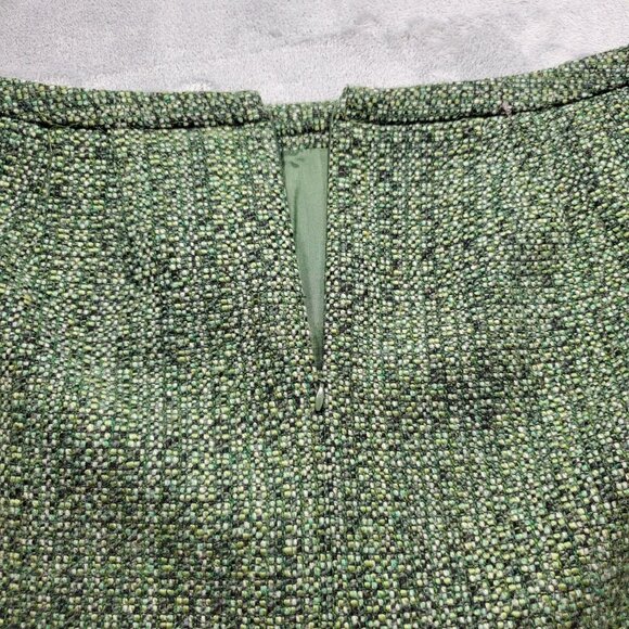 Ann Taylor Loft 51% Wool Short Lined Skirt Tweed Green White Black Wm Sz 10 - Picture 6 of 9